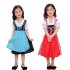Girl Kids Costume Dress Bavarian National Style Dirndl Uniform for Oktoberfest Beer Festival Halloween blue XL