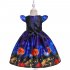Girl Kids Full Dress Princess Style Stage Costume for Halloween Christmas Formal Dress  WS003 blue 120cm