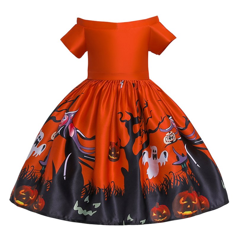 Girl Kids Full Dress Princess Style Stage Costume for Halloween Christmas Formal Dress  WS006-red_150cm