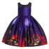 Girl Kids Full Dress Princess Style Stage Costume for Halloween Christmas Formal Dress  WS007 purple 140cm