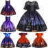 Girl Kids Full Dress Princess Style Stage Costume for Halloween Christmas Formal Dress  WS007 purple 140cm