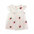 Girl Kids Summer Dress Short Sleeve Ruffled Strawberry Pattern Breathalbe Cotton Princess Dress red 90cm
