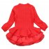 Girl Knitted Long Sleeve Sweater Dress Princess Style Organza Skirt Kids Outfits Birthday Christmas Gift