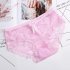 Girl Panties Lace Floral Briefs Bowknot Lady Lingerie Sexy Underwear Underpants purple One size