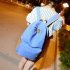 Girl Students Canvas Fashionable Cute Dots Pattern Backpack Portable Shoulder Bag