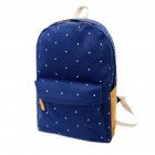 Girl Students Canvas Fashionable Cute Dots Pattern Backpack Portable Shoulder Bag