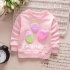 Girl T Shirt Strawberry Print Bottoming Long sleeved Shirt Round Collar Infant Pullover  TX rose red 80CM