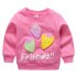 Girl T Shirt Strawberry Print Bottoming Long sleeved Shirt Round Collar Infant Pullover  TX pink 73CM