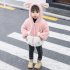 Girl Thickened Stitching Cute Cartoon Zipper Soft Plush Coats Jacket  Pink 130 yards