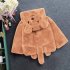 Girl s Cute Cartoon Ear Thickened Long Sleeve Coat Jacket with Tail for Campus Casual  brown 130cm