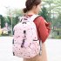 Girls Backpacks for School Student Casual Large Capacity Bookbags Lightweight Printed Travel Bag Pink