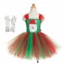 Girls Dress Christmas Cartoon Skirt   Gloves for 4 9 Years Old Kids 92902