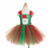 Girls Dress Christmas Cartoon Skirt   Gloves for 4 9 Years Old Kids 92902