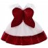 Girls Dress Christmas Sleeveless Bowknot Net Yarn Dress for 3 6 Years Old Kids red 120cm