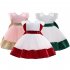 Girls Dress Christmas Sleeveless Bowknot Net Yarn Dress for 3 6 Years Old Kids Dark green 110cm