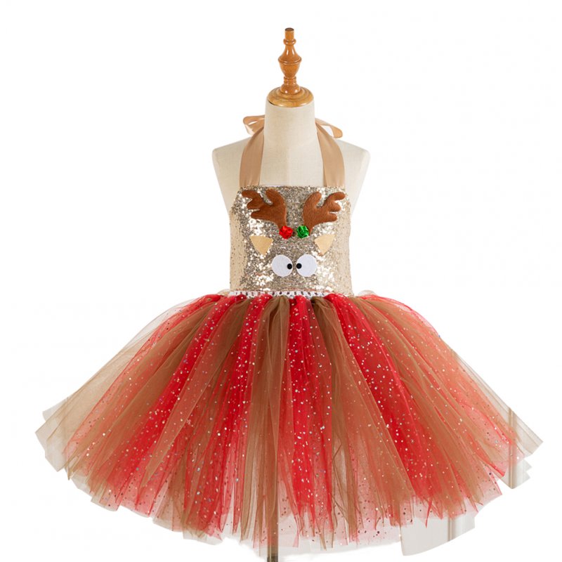 Girls Dress Christmas Net Yarn Princess Skirt + Headwear for 4-12 Years Old Kids HD93424