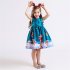 Girls Dress Christmas Short sleeve Printed Satin Dress for 3 9 Years Old Kids Figure 3 130cm