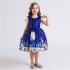 Girls Dress Christmas Short sleeve Printed Satin Dress for 3 9 Years Old Kids Figure 4 120cm