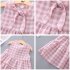 Girls Dress Cotton Sleeveless Plaid Skirt for 0 3 Years Old Kids Pink M