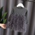 Girls Dress Knitted Long sleeve Fluffy Yarn Cake Dress for 1 6 Years Old Kids grey 100cm