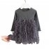 Girls Dress Knitted Long sleeve Fluffy Yarn Cake Dress for 1 6 Years Old Kids pink 100cm