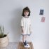 Girls Dress Mid length Solid Color Casual Short sleeved Dress for 3 6 Years Old Kids blue 130cm