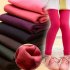 Girls Fashion Ninth Pants Velvet Plush Warm Leggings Pants Cotton Thickened Leggings Pink L height 120 140