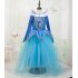 Girls Halloween Christmas Princess Dress Cosplay Dress Performance Clothes Set Light blue 110cm