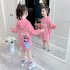 Girls Hoodie Cotton Long sleeved Hooded Cartoon Pattern Sweatshirt Mid length Clothes pink 5 6Y 120cm