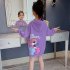 Girls Hoodie Cotton Long sleeved Hooded Cartoon Pattern Sweatshirt Mid length Clothes pink 5 6Y 120cm