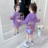 Girls Hoodie Cotton Long sleeved Hooded Cartoon Pattern Sweatshirt Mid length Clothes purple 6 7Y 130cm