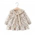 Girls Long Sleeves Dress Elegant Cute Floral Printing Cotton Princess Dress For 0 4 Years Old Children pink HEIGHT 80CM