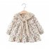 Girls Long Sleeves Dress Elegant Cute Floral Printing Cotton Princess Dress For 0 4 Years Old Children pink HEIGHT 80CM