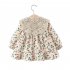 Girls Long Sleeves Dress Elegant Cute Floral Printing Cotton Princess Dress For 0 4 Years Old Children pink HEIGHT 80CM