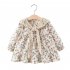 Girls Long Sleeves Dress Elegant Cute Floral Printing Cotton Princess Dress For 0 4 Years Old Children Purple HEIGHT uff1a100CM