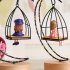 Girls Moon Shape LED Desk Lamp Fairy Lights Bedroom Nightlights Resin Craft Toy Decoration
