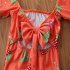 Girls One piece Swimsuit Cute Strawberry Printing Short Sleeves Quick drying Swimwear For 1 6 Years Old Kids 205025 3 4y 4T