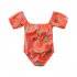 Girls One piece Swimsuit Cute Strawberry Printing Short Sleeves Quick drying Swimwear For 1 6 Years Old Kids 205025 4 5y 5T