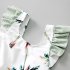 Girls One piece Swimsuit Cute Hawaiian Printing Sleeveless Quick drying Swimwear For 2 7 Years Old Kids White 5 6 years L