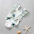 Girls One piece Swimsuit Cute Hawaiian Printing Sleeveless Quick drying Swimwear For 2 7 Years Old Kids White 5 6 years L
