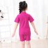 Girls One piece Swimsuit Short Sleeves Cartoon Printing Princess Muslim Swimwear For Surfing Swimming surprise baby 6 7year XL