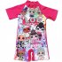 Girls One piece Swimsuit Short Sleeves Cartoon Printing Princess Muslim Swimwear For Surfing Swimming surprise baby 6 7year XL