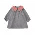 Girls Princess Dress Long Sleeves Sweet Doll Collar Stylish Plaid Printing Dress For Kids Aged 3 8 black and white 3 4Y 100