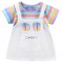 Girls Short Sleeves Dress Summer Cotton Thin Fashion Stripes Casual A line Skirt For 0 5 Years Old Kids white dress A 1Y 80