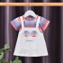 Girls Short Sleeves Dress Summer Cotton Thin Fashion Stripes Casual A line Skirt For 0 5 Years Old Kids white dress C 1Y 80