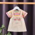 Girls Short Sleeves Dress Summer Cotton Thin Fashion Stripes Casual A line Skirt For 0 5 Years Old Kids Yellow skirt  A 3Y 100