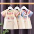 Girls Short Sleeves Dress Summer Cotton Thin Fashion Stripes Casual A line Skirt For 0 5 Years Old Kids Yellow skirt  A 5Y 120