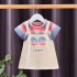 Girls Short Sleeves Dress Summer Cotton Thin Fashion Stripes Casual A line Skirt For 0 5 Years Old Kids Yellow dress C 3Y 100