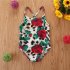 Girls Sleeveless One piece Swimwear Rose Printing Breathable Swimsuit For Kids Aged 1 6 205016 1 2Y 2T