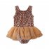 Girls Sleeveless Swimwear Trendy Leopard Printing One piece Mesh Skirt Breathable Swimsuit For 6m 5y Children 215003 4 5Y 6T